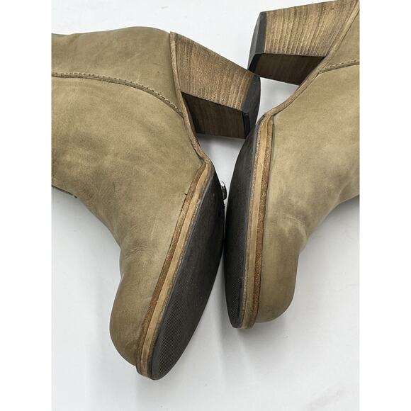 Acne Studios Luxury Beige Pistol Leather Side Zip Ankle Booties Sz39/8.5 US - Picture 12 of 15